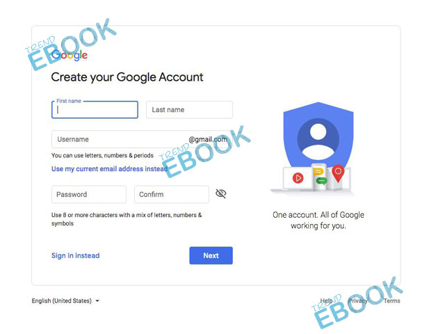 Google Sign up -  Create your Google Account | Sign in Google Accounts