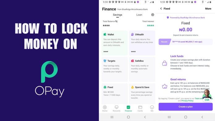 How to Lock Money on Opay