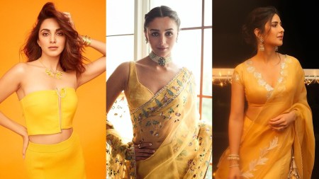 Ladoo peela color trend, Bollywood divas in ladoo peela outfits